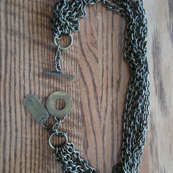 Calvin Klein Multiple Chain Link Brass-Toned Necklace (26 inches) - Picture 5 of 5